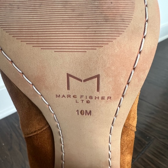 Marc Fisher Alva Tan Suede Booties - 10 - Picture 5 of 5
